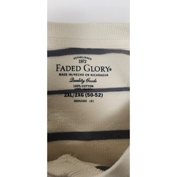 Men's Faded Glory 2XL 50-52 Ivory/Grey Long Sleeve Casual Sweater shirt - Picture 4 of 4
